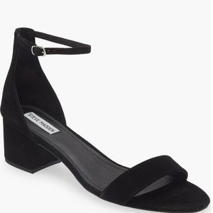 Steve Madden Black Suede Irenee Block Heel Sandal (8.5 US) +MINT+